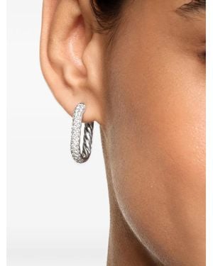 David Yurman Orecchini A Cerchio Dy Madison Smooth Con Diamanti - Neutro