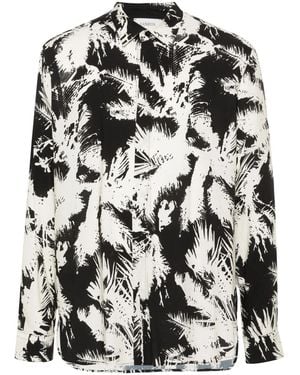 Laneus Abstract-Print Shirt - Black