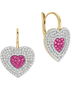 Phillips House Infinity Heartbeat Diamond And Sapphire Earrings - Pink