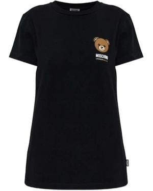 Moschino T-Shirt À Logo Imprimé - Black