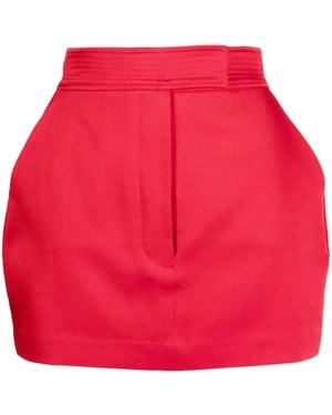 Alex Perry High-Waisted Satin-Finish Skirt - Rosso