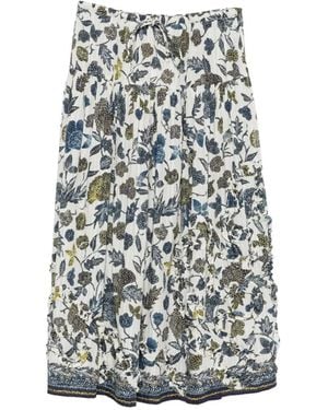 Ulla Johnson Alexandra Floral-Print Ruffled Midi Skirts - White