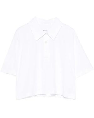 Liviana Conti Polo Crop À Boutonnière - White