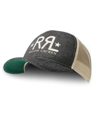 RRL Logo-Print Mesh Cap - Green