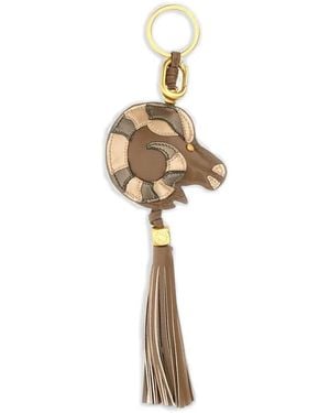 Gianni Chiarini Tassel Ram-Head Keyring - Metallic