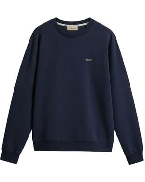 Woolrich Logo Interlock Crew-Neck Sweater - Blue