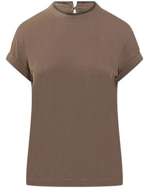 【関税＆送料込み】Brunello Cucinelli Monile Crew-Neck T-Sh BRUNELLO CUCINELLI | Crewneck Cotton Jersey Logo T-Shirt