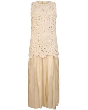 Liu Jo Long Macramé Dress - White