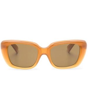 Saint Laurent Rectangle-Frame Sunglasses - Natural