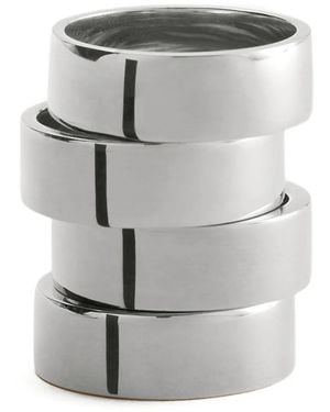 MM6 by Maison Martin Margiela Number-Engraved Stacked Rings - Gray