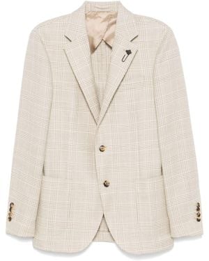 Lardini Prince of Wales Check Blazer - Natural