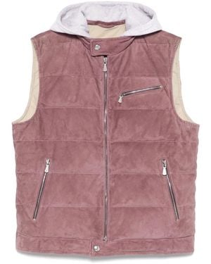 Eleventy Gilet Con Cappuccio - Rosa