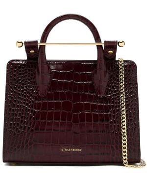 Strathberry Kleine Tote Bag Mit Kroko-Effekt - Lila