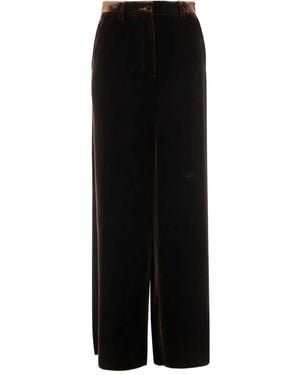 Giorgio Armani ベルベット ハイウエストパンツ - ブラック