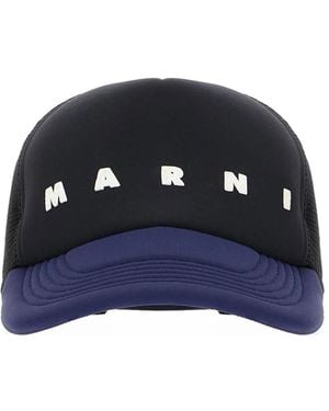 Marni プリント キャップ - ブルー