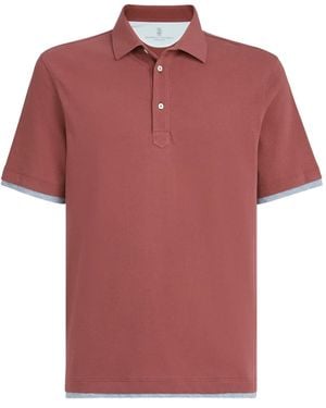 Brunello Cucinelli ショートスリーブ ポロシャツ - レッド