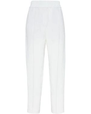 Brunello Cucinelli Cropped Tapered Pants - White