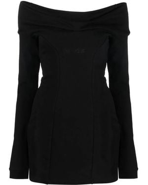 Gcds Off-Shoulder Mini Dress - Black