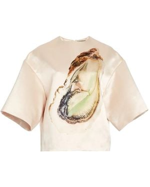 A.W.A.K.E. MODE プリント ブラウス - ナチュラル