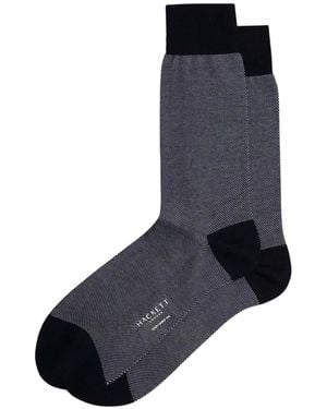 Hackett Jacquard Birds-Eye Socks - Blue