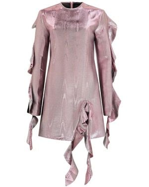 Ellery Ruffled Long-Sleeve Mini Dress - Pink