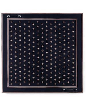 Max Mara Geometric-Print Fringed Scarf - Blue