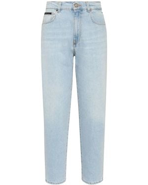 Philipp Plein High-Rise Straight-Leg Jeans - Blue