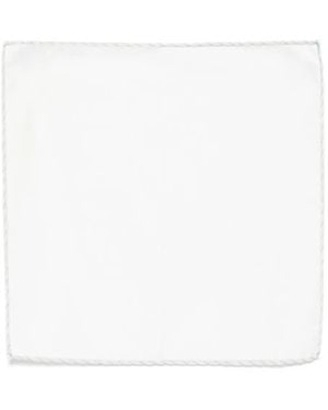 Eleventy Contrasting-Trim Pocket Square - White
