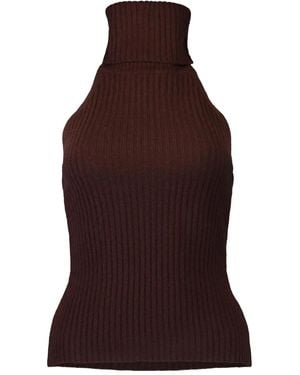 Cara Cara Samson Ribbed Turtleneck Top - Red