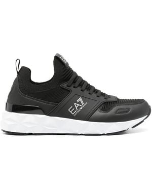 EA7 Logo-Embossed Chunky Trainers - Black