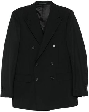 Caruso Double-Breasted Blazer - Black