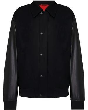 HUGO Buttoned Bomber Jacket - Black
