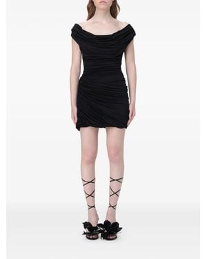 Magda Butrym Cowl-Neck Draped Mini Dress - Black
