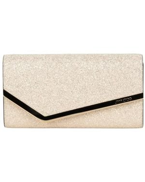 Jimmy Choo Emmie Glitter Clutch Bag - Natural