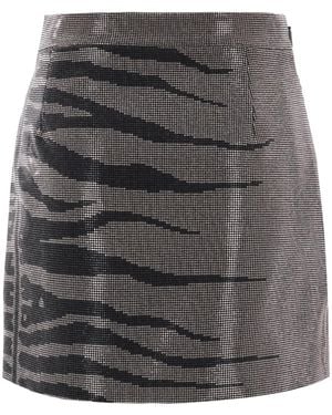 Roberto Cavalli Rhinestone-Embellished Mini Skirt - Grey