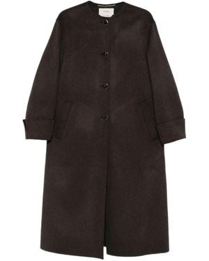 Agnona Button-Front Single-Breasted Coat - Black