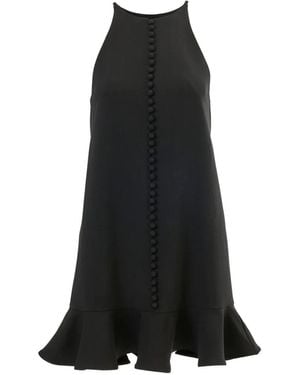 Carolina Herrera Ruffle-Hem Mini Dress - Black