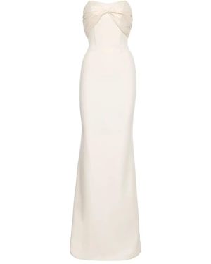 V:PM ATELIER Schulterfreies Kleid - Weiß