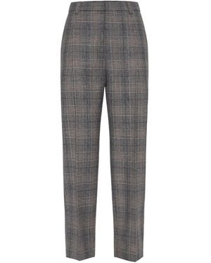 Brunello Cucinelli Checked Trousers - Grey