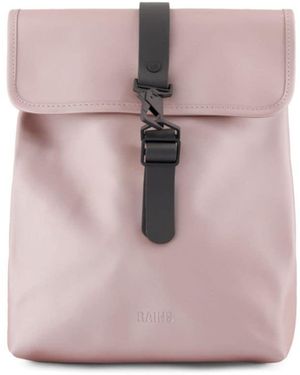 Rains Embossed Logo Polyurethane Backpack - Pink