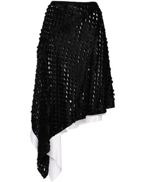 Helmut Lang Hole-Punched Scarf Hem Skirt - Black