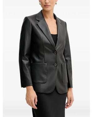 Sisley Faux-Leather Blazer - Black