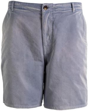 Prada Logo-Patch Gabardine Shorts - Grey