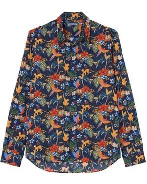 Vilebrequin Salvador Floral-Print Shirt - Blue