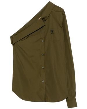 N°21 One-Shoulder Embroidered Shirt - Green