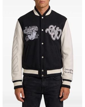 Off-White c/o Virgil Abloh Cat Off College Embroidered Jacket - Black