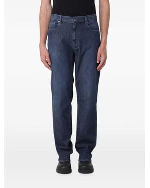 Emporio Armani Jean Droit À Coupe Stretch - Blue