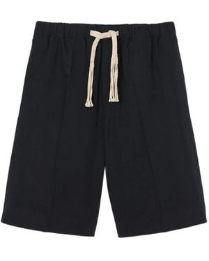 Sandro Drawstring Cotton Shorts - Black