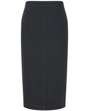 N°21 Zip-Fastening Denim Midi Skirt - Black