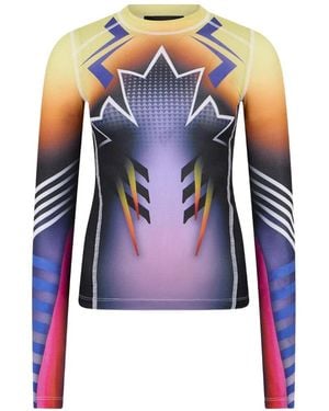 DSquared² Graphic-Print Long-Sleeve T-Shirt - Blue
